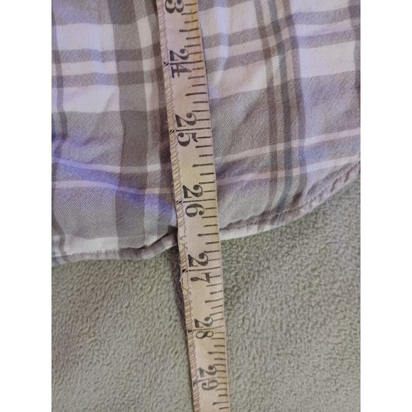 J Crew womens medium tan plaid button up shirt - Picture 6 of 7